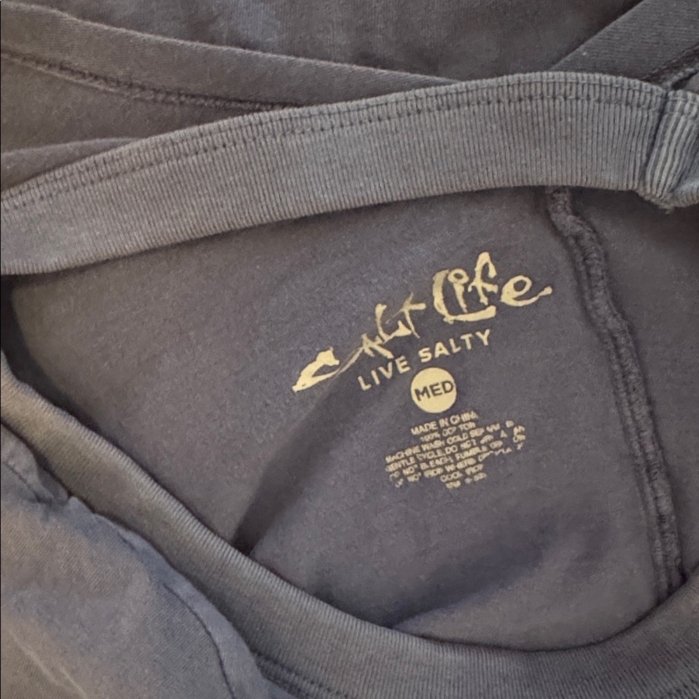 Salt Life T-Shirt Dress / Beach Cover Up Women’s Medium Navy Blue Casual Coasta - Picture 5 of 5